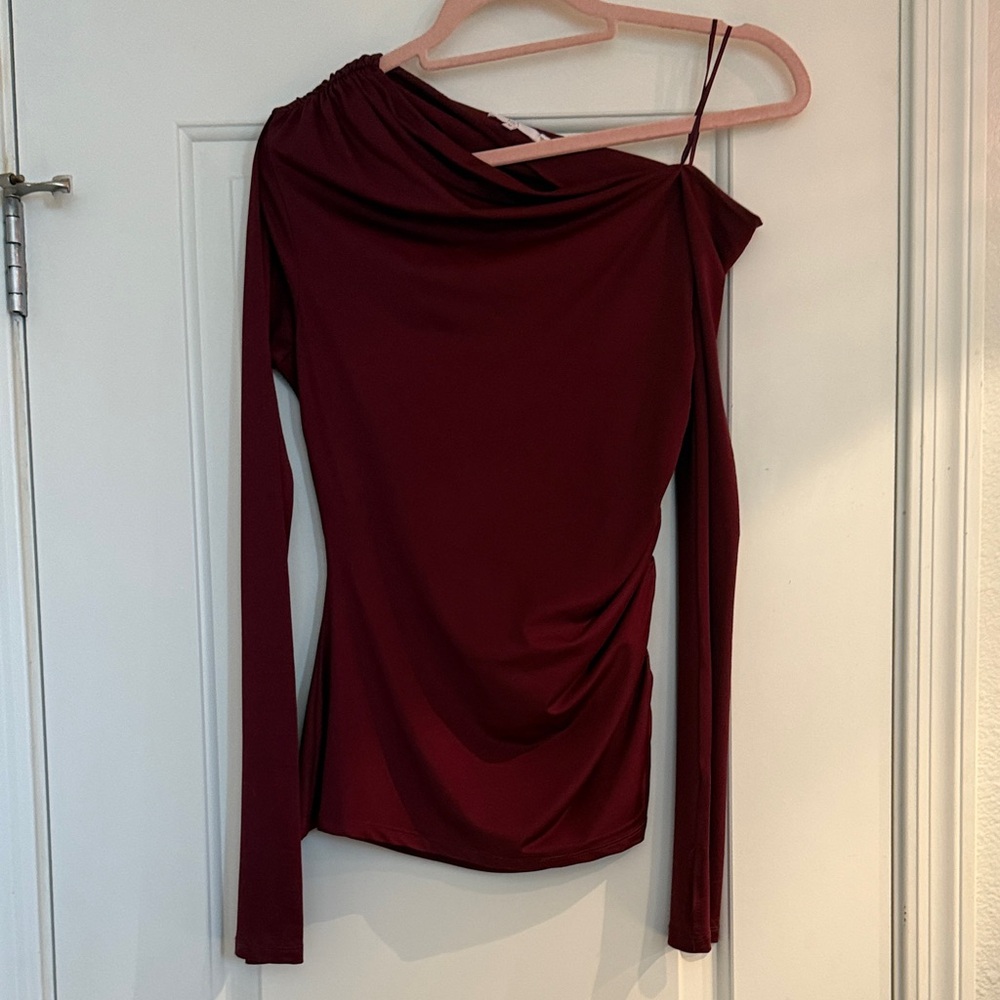 Chic Off-Shoulder Burgundy Blouse